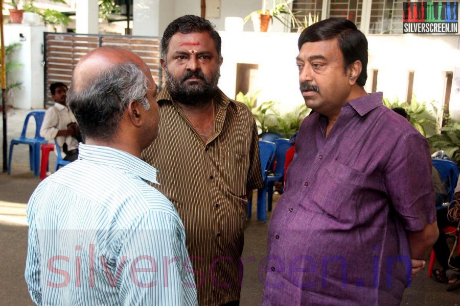 Producer PL Thenappan at Director Ramanarayanan's Funeral