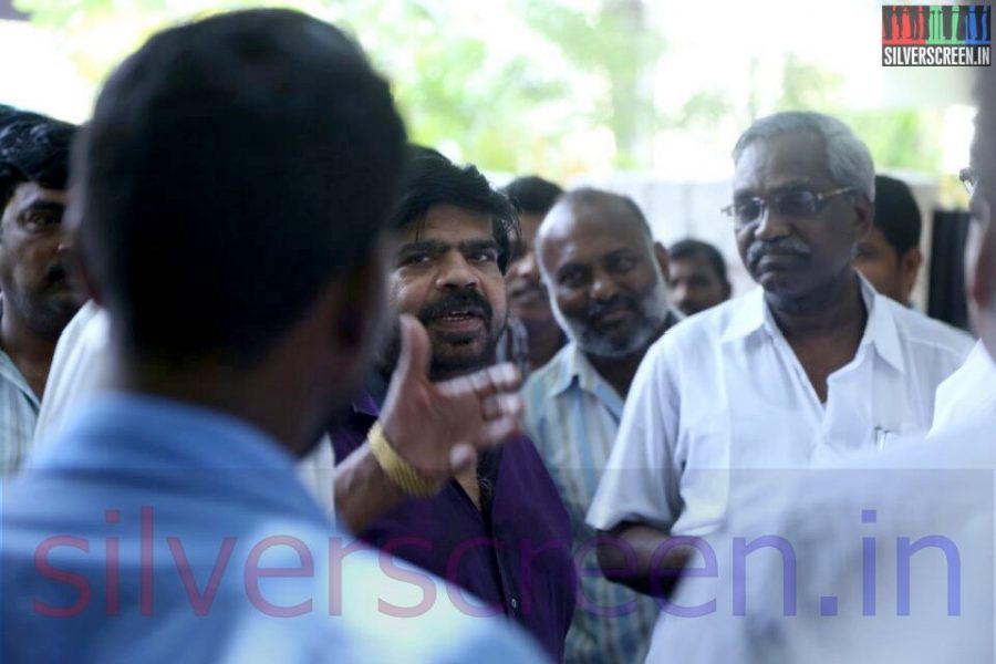 Actor T Rajendari at Director Ramanarayanan's Funeral