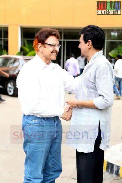 Nizhalgal Ravi and Sarath Babu at the Ramanujan Movie Press Meet