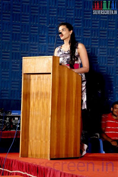 Actress Salony Luthra at the Sarabham Press Meet