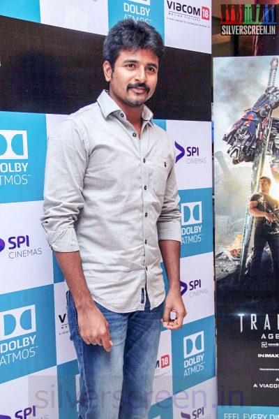 Actor Sivakarthikeyan at Transformers 4 (Or Transformers: Age of Extinction) Premier