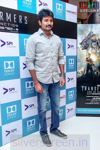 Actor Sivakarthikeyan at Transformers 4 (Or Transformers: Age of Extinction) Premier