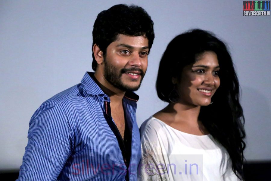 Actress Samyuktha Hornad and Tejas at the Un Samayal Arayil Press Meet