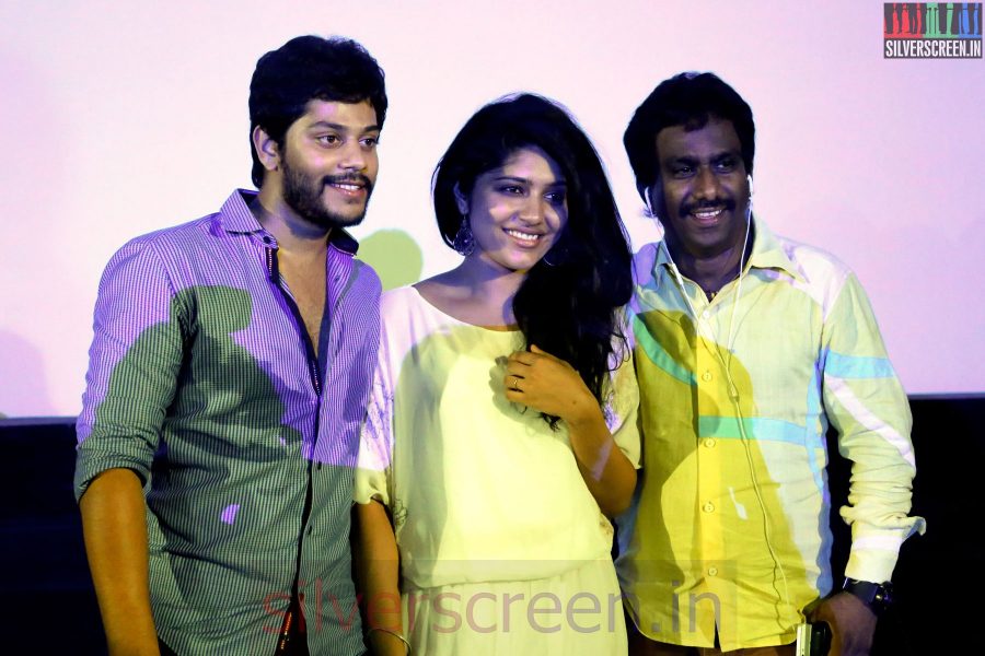 Actress Samyuktha Hornad, Nikil Murugan and Tejas at the Un Samayal Arayil Press Meet