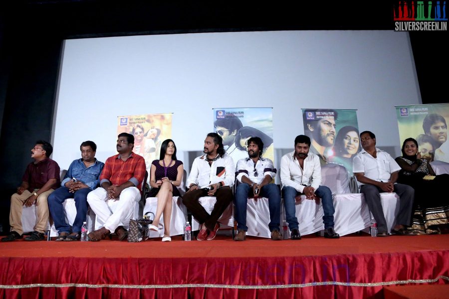 Actor Pavan Jiy, Actress Sanam Shetty and Cinematigrapher UK Senthil Kumar at the Vilaasam Press Meet