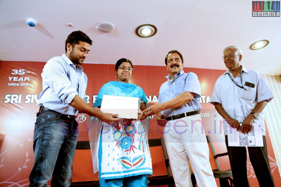 Actor Suriya and Sivakumar at the Agaram Event (Sivakumar Educational Trust)