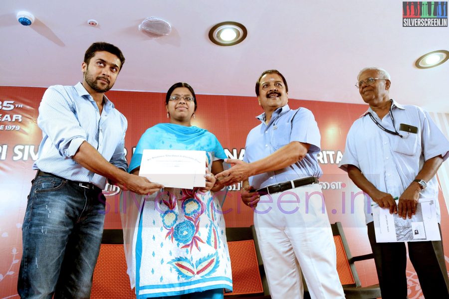 Actor Suriya and Sivakumar at the Agaram Event (Sivakumar Educational Trust)