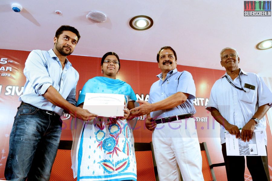 Actor Suriya and Sivakumar at the Agaram Event (Sivakumar Educational Trust)