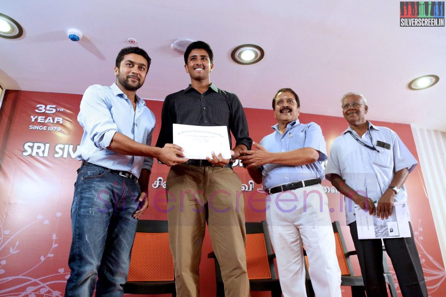 Actor Suriya and Sivakumar at the Agaram Event (Sivakumar Educational Trust)