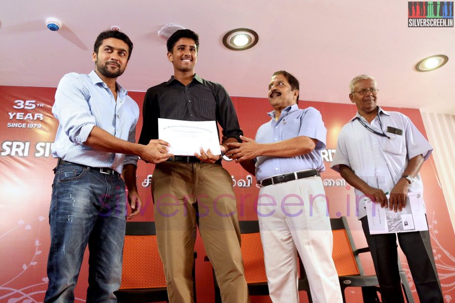 Actor Suriya and Sivakumar at the Agaram Event (Sivakumar Educational Trust)