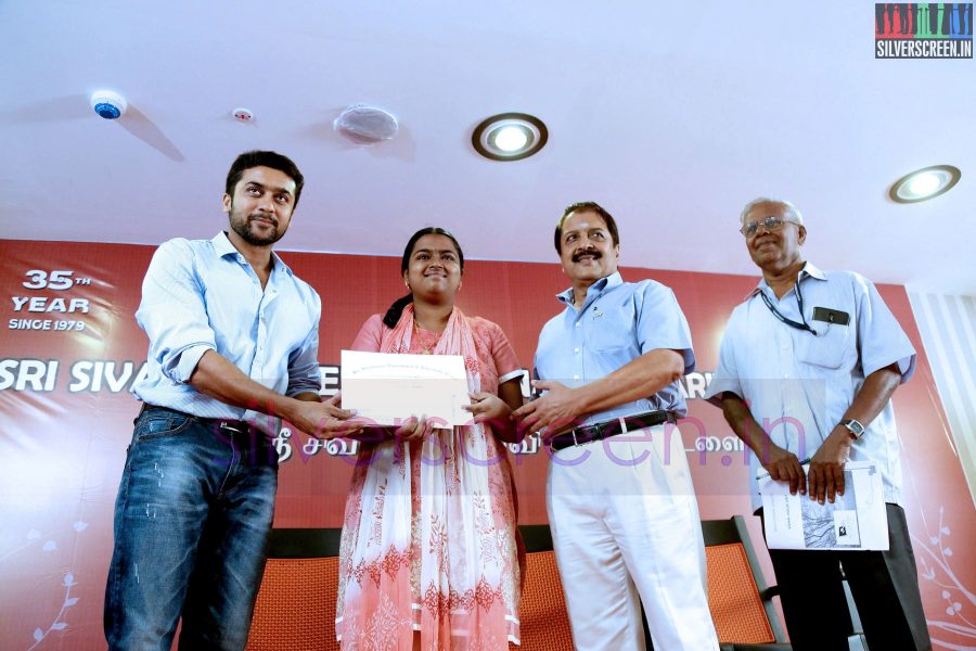 Actor Suriya and Sivakumar at the Agaram Event (Sivakumar Educational Trust)