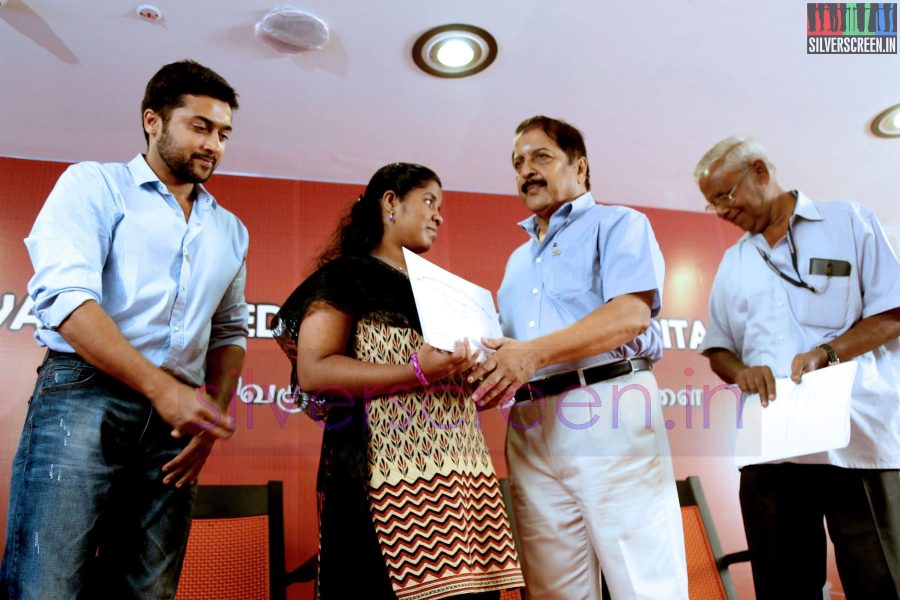 Actor Suriya and Sivakumar at the Agaram Event (Sivakumar Educational Trust)