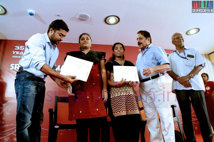 Actor Suriya and Sivakumar at the Agaram Event (Sivakumar Educational Trust)