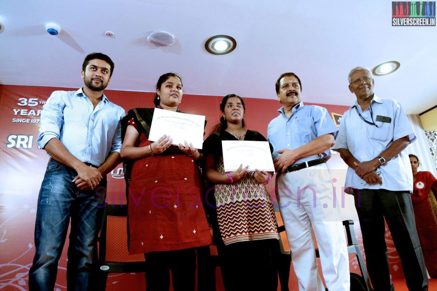 Actor Suriya and Sivakumar at the Agaram Event (Sivakumar Educational Trust)