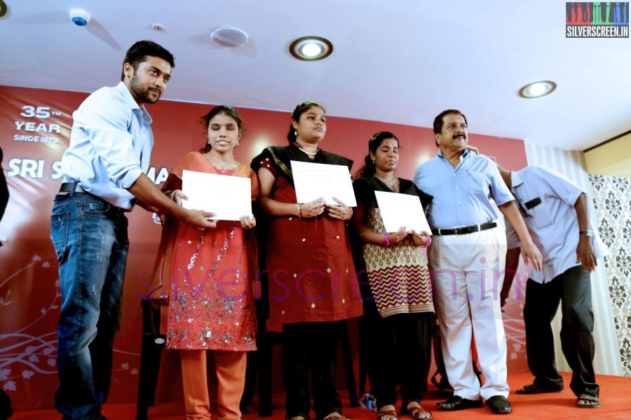 Actor Suriya and Sivakumar at the Agaram Event (Sivakumar Educational Trust)