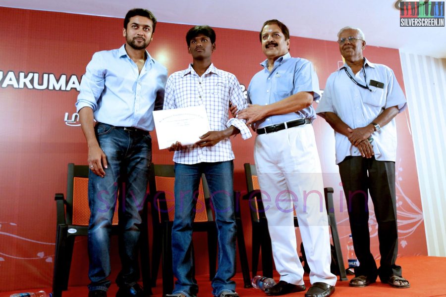 Actor Suriya and Sivakumar at the Agaram Event (Sivakumar Educational Trust)