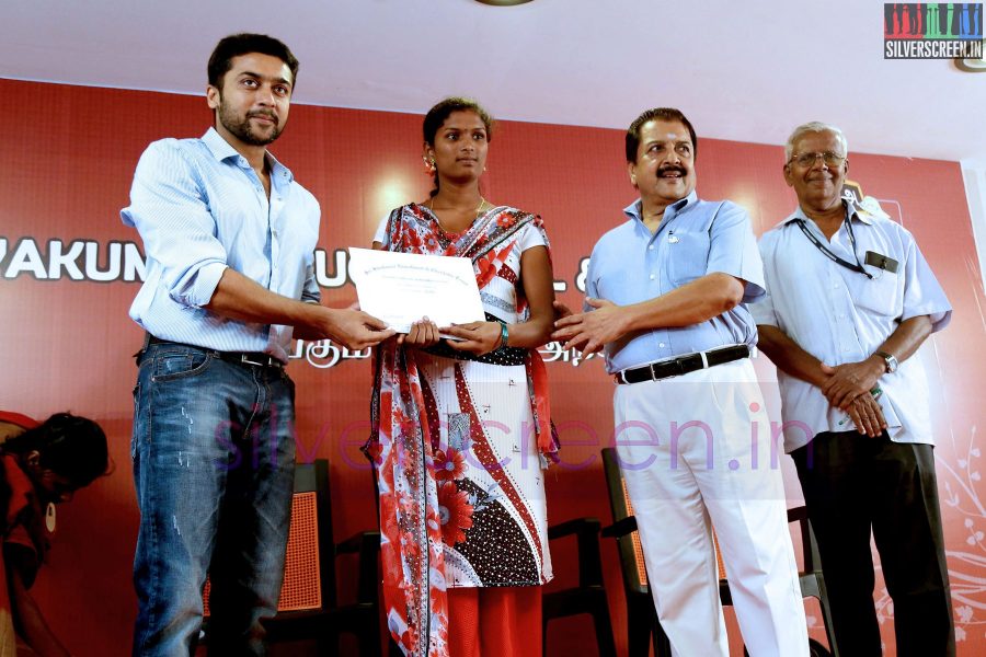 Actor Suriya and Sivakumar at the Agaram Event (Sivakumar Educational Trust)