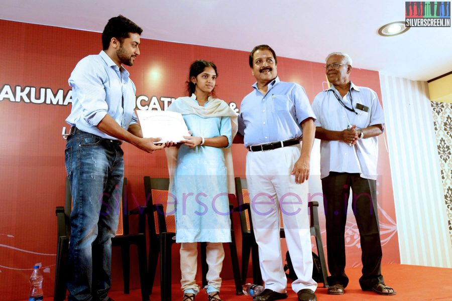 Actor Suriya and Sivakumar at the Agaram Event (Sivakumar Educational Trust)