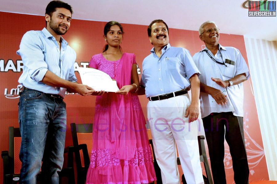 Actor Suriya and Sivakumar at the Agaram Event (Sivakumar Educational Trust)