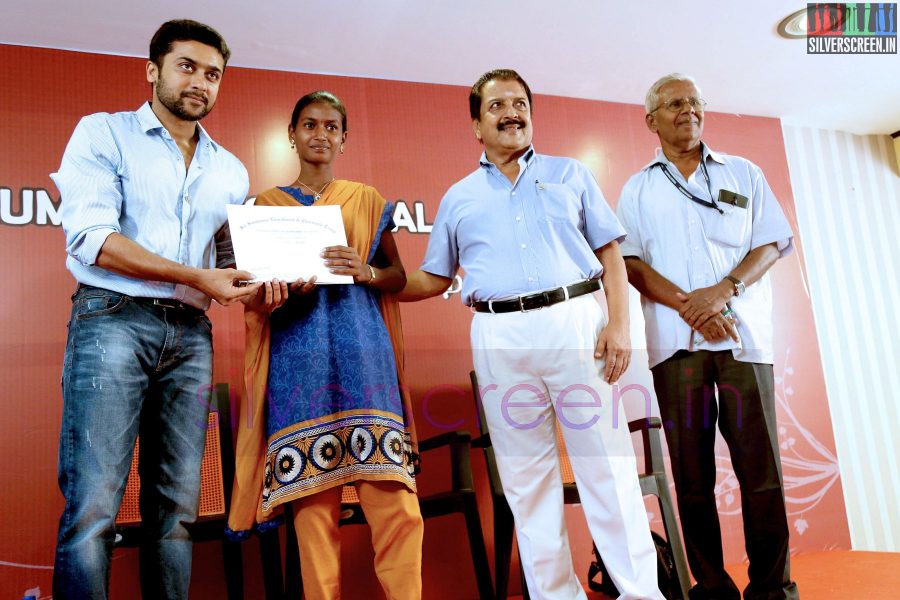 Actor Suriya and Sivakumar at the Agaram Event (Sivakumar Educational Trust)