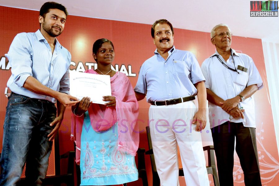 Actor Suriya and Sivakumar at the Agaram Event (Sivakumar Educational Trust)