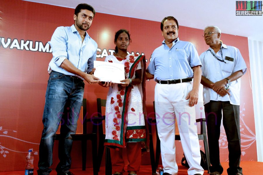 Actor Suriya and Sivakumar at the Agaram Event (Sivakumar Educational Trust)