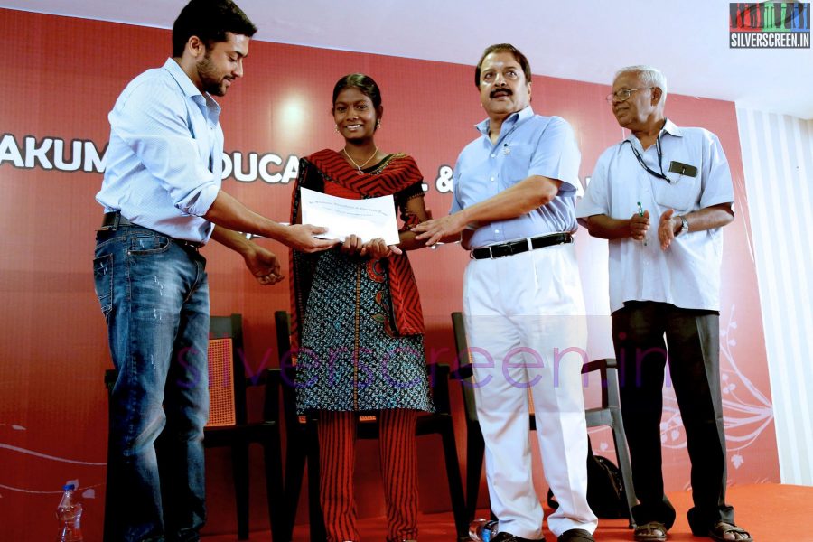 Actor Suriya and Sivakumar at the Agaram Event (Sivakumar Educational Trust)