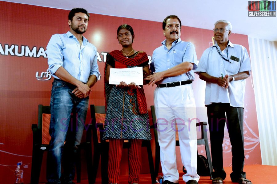 Actor Suriya and Sivakumar at the Agaram Event (Sivakumar Educational Trust)