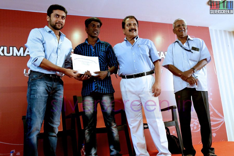 Actor Suriya and Sivakumar at the Agaram Event (Sivakumar Educational Trust)