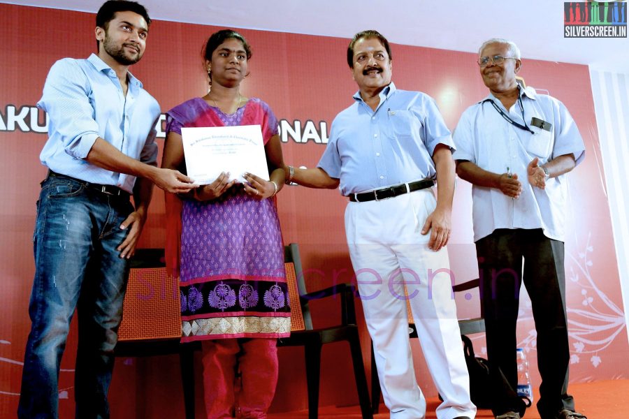 Actor Suriya and Sivakumar at the Agaram Event (Sivakumar Educational Trust)