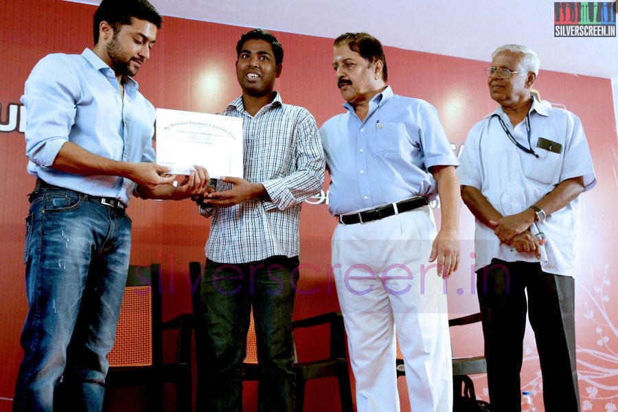 Actor Suriya and Sivakumar at the Agaram Event (Sivakumar Educational Trust)