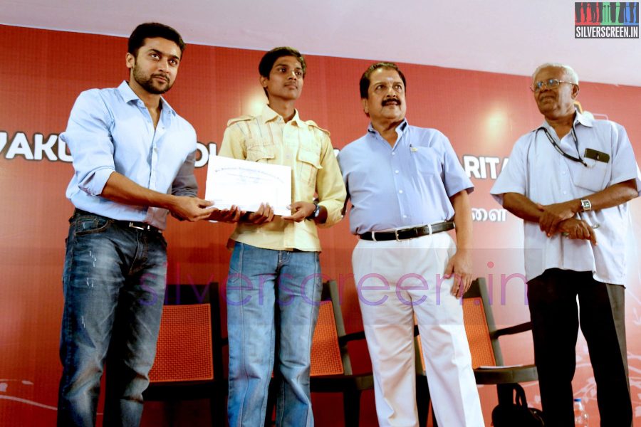 Actor Suriya and Sivakumar at the Agaram Event (Sivakumar Educational Trust)