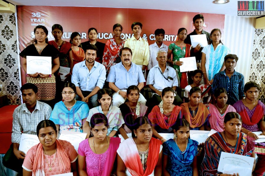 Actor Suriya and Sivakumar at the Agaram Event (Sivakumar Educational Trust)