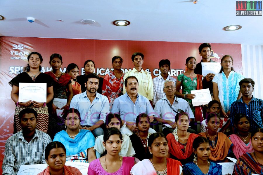 Actor Suriya and Sivakumar at the Agaram Event (Sivakumar Educational Trust)