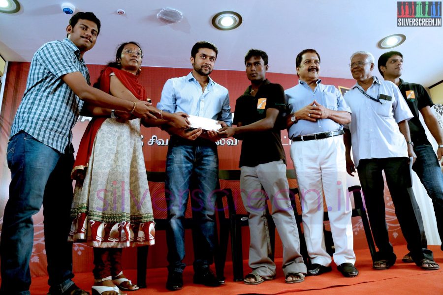 Actor Suriya and Sivakumar at the Agaram Event (Sivakumar Educational Trust)