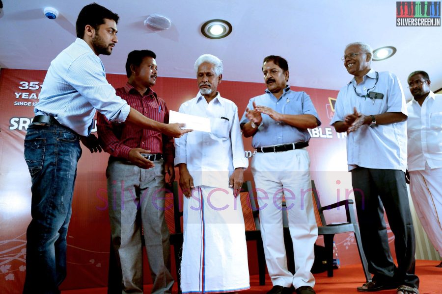 Actor Suriya and Sivakumar at the Agaram Event (Sivakumar Educational Trust)