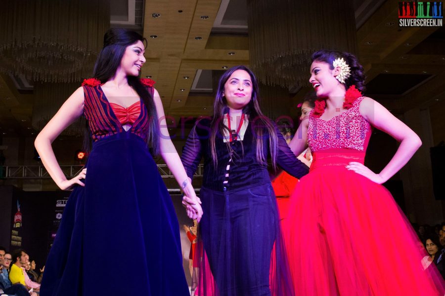 Actress Nandita and Sanam Shetty with designer Julie Verghese at Day Two (2) at CIFW 2014 Chennai International Fashion Week