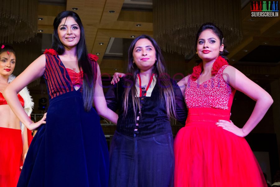 Actress Nandita and Sanam Shetty with designer Julie Verghese at Day Two (2) at CIFW 2014 Chennai International Fashion Week