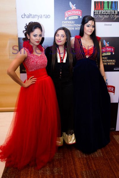 Actress Nandita and Sanam Shetty with designer Julie Verghese at Day Two (2) at CIFW 2014 Chennai International Fashion Week