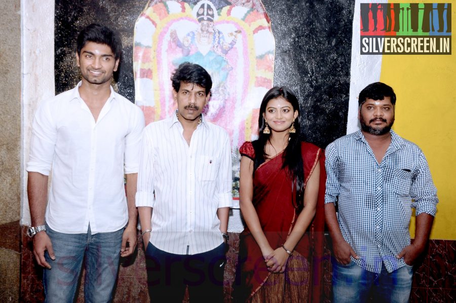 Director Sarkunam, Bala, Actor Atharvaa and Actress Anandhi at Bala's B Studio's Production No.5 Pooja Stills