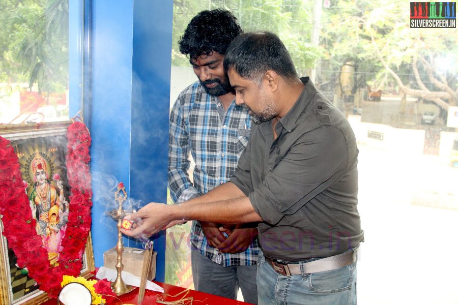 Director N Lingusamy and Nandha Periyasamy at Jigina Movie Launch (Or Movie Pooja) Event