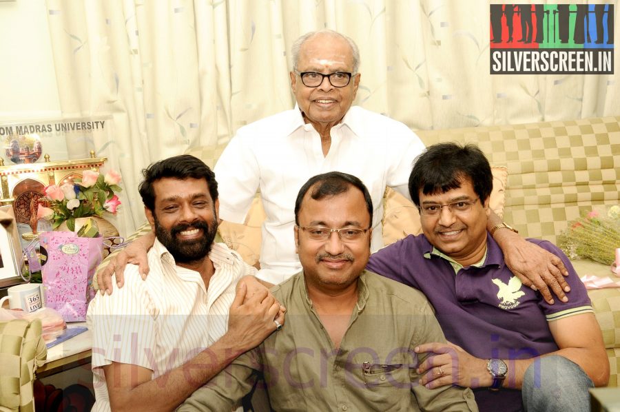 Director Vasanth, Saran, and Actor Vivek at K Balachander's Birthday Celebration