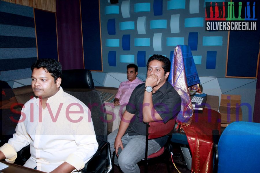 Actor Kamal Haasan and Music Director M Ghibran at Drishyam Remake Pooja Function