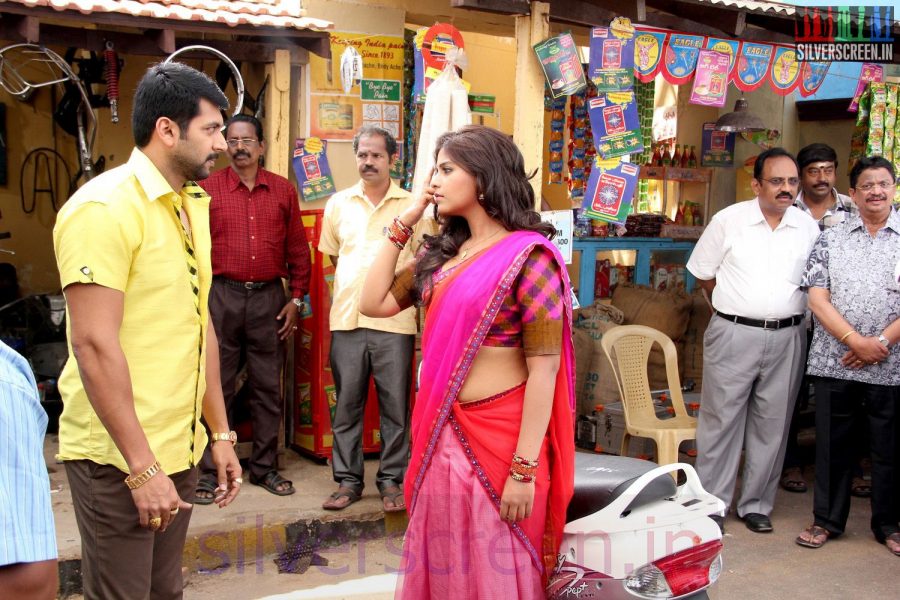 Actor Jayam Ravi and Actress Anjali at Lakshmi Movie Makers Production No.27 (Or Jayam Ravi Suraj Untitled Film)