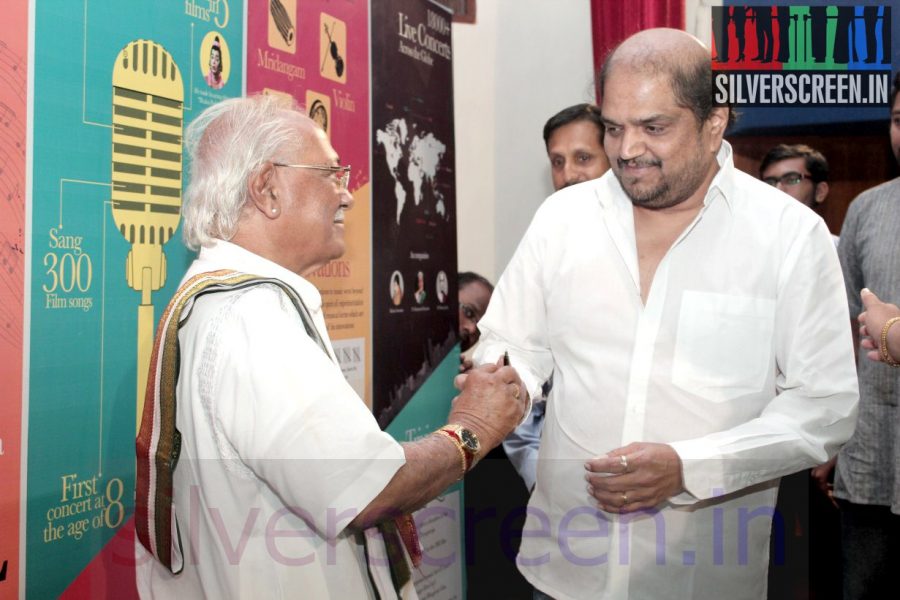 Music Director MS Viswanathan and Vidyasagar at the Launch of Celestial Treasure Album by Dr M Balamuralikrishna