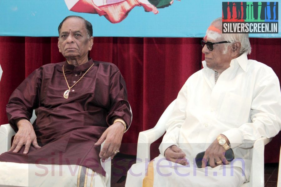 Music Director MS Viswanathan and Vidyasagar at the Launch of Celestial Treasure Album by Dr M Balamuralikrishna