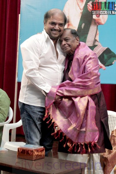 Music Director MS Viswanathan and Vidyasagar at the Launch of Celestial Treasure Album by Dr M Balamuralikrishna