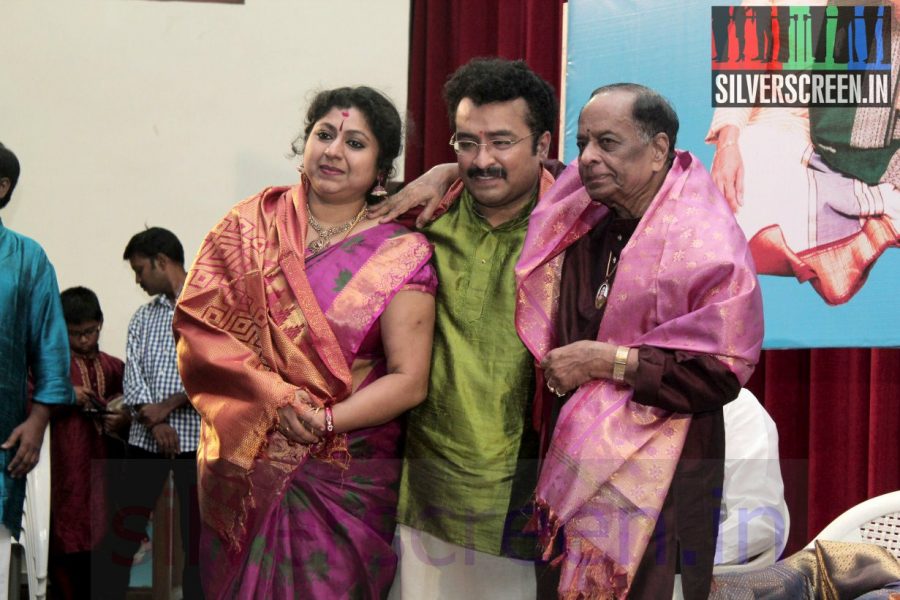 Music Director MS Viswanathan and Vidyasagar at the Launch of Celestial Treasure Album by Dr M Balamuralikrishna