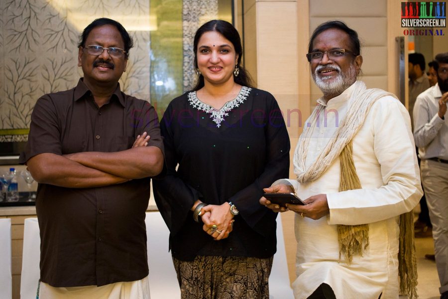 Lyricist Arivumathi, Music Director Gangai Amaren and Actress Suganya at Mirchi Music Awards 2013 - Grand Jury Meet Event