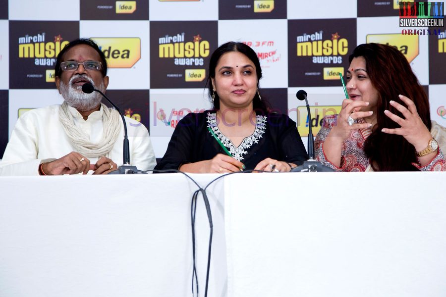 Actress Kushboo, Suganya and Music Director Gangai Amaren at Mirchi Music Awards 2013 - Grand Jury Meet Event